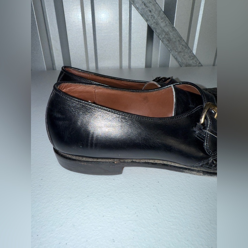 Allen Edmonds Morgan black leather buckle monk strap loafers Size 10 - Picture 7 of 10